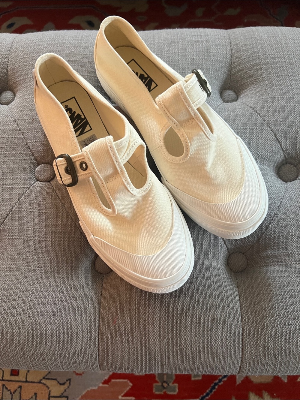 Vans Cream colored Mary Jane's with buckles